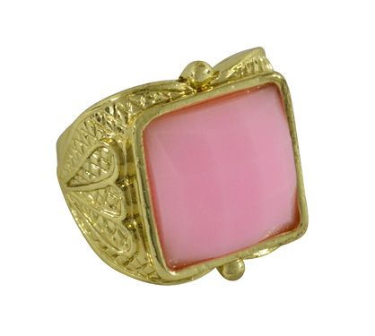 Anel de pedra rosado
